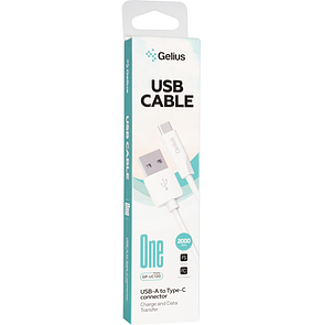 Кабель USB Gelius One GP-UC120 (2m) Type-C White, фото 2