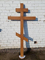 Крест из дуба на могилу, общий размер 190 см (160 см + 30 см в землю)