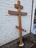 Хрест із дуба на могилу, загальний розмір 180-200 см, фото 3