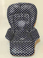 Чохол DavLu на стільчик для годування Bambi M 3233 горох на темно-синьому (Ch-905)