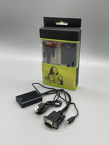 Конвертер VGA на HDMI AV 1080p для комп'ютера ноутбука з аудіораз'ємом BF, фото 1