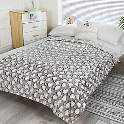 Плед полуторний флісовий стрижений "Сердечки" | Є інші розміри