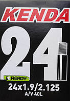 Камера велосипедная Kenda 24 x 1,90 / 2,125 AV вентиль 40 мм, в коробочке