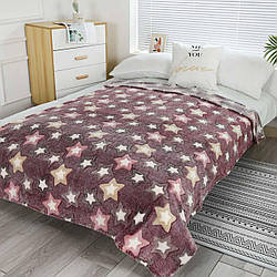 Плед полуторний флісовий стрижений "Зірки та шоколад" | Є інші розміри