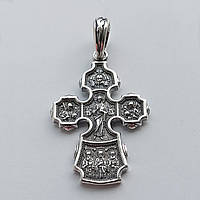Серебряный крест с Распятием Господь Вседержитель Три Святителя Православный Крест