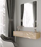 Туалетний столик 100 см навісний, підвісний візажний стіл у спальню, підвісна тумба з шухлядами Дуб Сонома