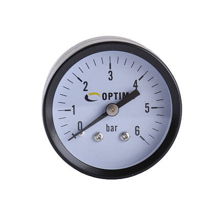Манометр Optima 6 атм. 50мм. заднє підключення сталевий корпус (X50-YFC), фото 1
