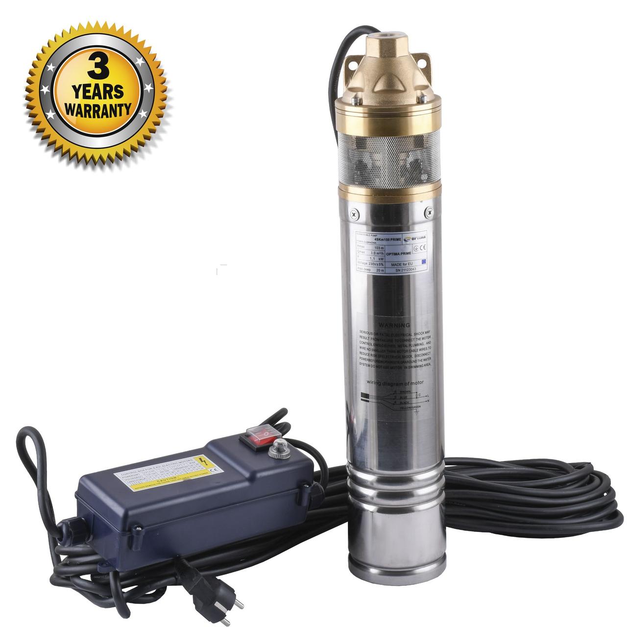 Насос вихровий свердловинний OPTIMA 4SKm150 PRIME 1.1 кВт + кабель 20м + пульт