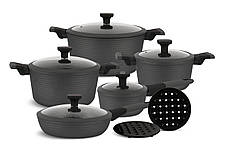 Набір каструль з кришками та сковородою Edenberg EB-5641 набір кухонний 12 предметів посуд для кухні, фото 2