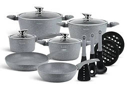Набір каструль з кришками та сковородою Edenberg EB-5620 набір кухонний 15 предметів посуд для кухні