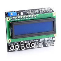 ЖК LCD 1602 16х2 модуль дисплей кнопки, клавиши, keyboard shield - синий