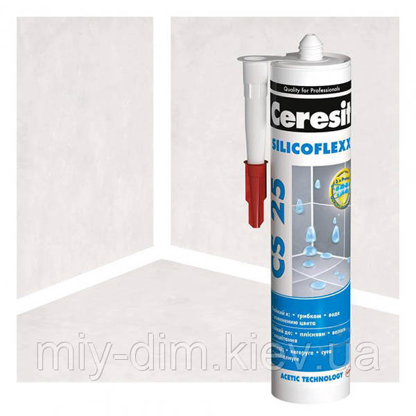 Герметик Ceresit CS25 Silicoflexx санітарний, Прозорий 280мл /1095868, фото 1