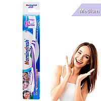 Зубна щітка середньої жорсткості MorningFresh Фіолетова, зубна щітка для дорослих мануальна (щетка для зубов)