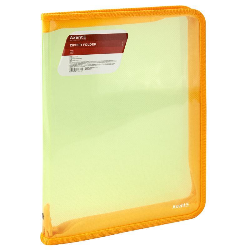 Папка А4 на блискавці прозора жовта Axent 1801-25-А, 41308, фото 1
