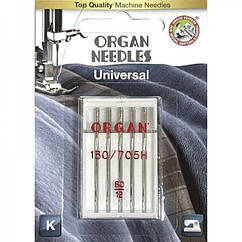 Голки швейні універсальні ORGAN №80 для побутових швейних машин блістерна упаковка 5 штук (6489)