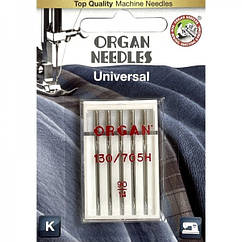 Голки швейні універсальні ORGAN  №90 для побутових швейних машин блістерна упаковка 5 штук (6497)