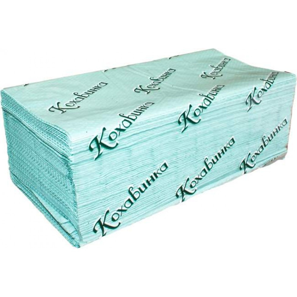 Полотенца бумажные в листах ТМ "Кохавинка" V-V 170 зеленые - фото 1 - id-p133705631