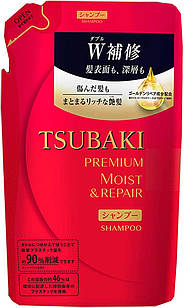 Shiseido Tsubaki Premium Moist Shampoo зволожуючий шампунь преміумкласу, поповнення 330 мл