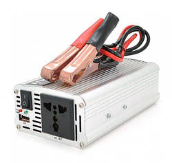 Автомобільний інвертор PI Інвертор напруги 1000ВА (600Вт), 12/220V, approximated, 1 універсальна розетка, клем + крокодили