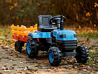 Трактор детский на педалях с прицепом синего цвета BIBEROGLU Турция, Детский педальный трактор, Веломашина