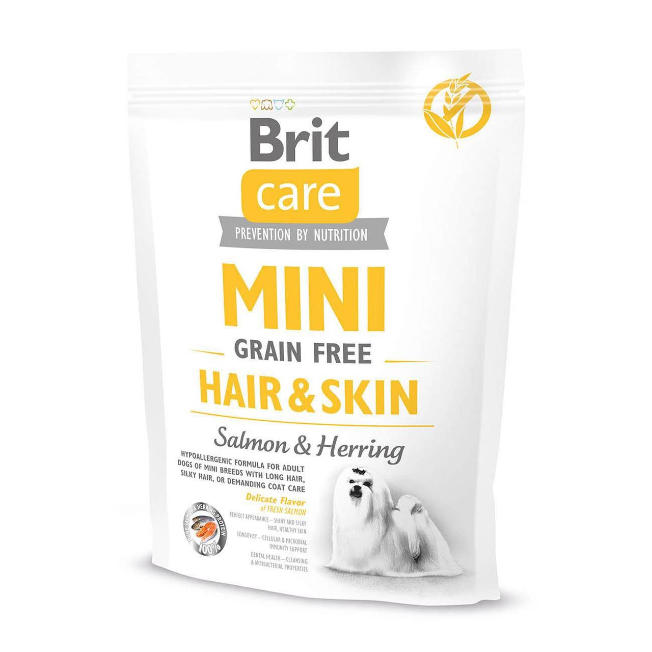 Brit Care GF Mini Hair & Skin 0.4 кг сухий корм для собак мініатюрних порід (здорова шкіра і шерсть)