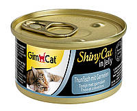 Вологий корм для кішок GimCat Shiny Cat 70 г х 12 шт (тунець і креветки)