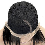 Перука каре без гривки Hania Lace на сітці, термоволосся, колір природно-чорний, фото 8