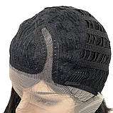 Перука каре без гривки Hania Lace на сітці, термоволосся, колір природно-чорний, фото 7