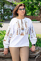 Модна Красива жіноча ошатна блуза-вишиванка, з оригінальною сучасною вишивкою