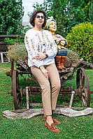 Модная Красивая женская нарядная блуза-вышиванка, с оригинальной современной вышивкой, XL-2XL