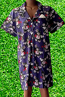 Халат укороченный/ блуза женская на пуговицах р.46-54. Цвет сиреневый. От 5шт по 89грн