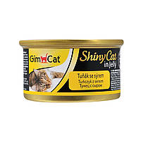 Вологий корм для котів GimCat Shiny Cat 70 г (тунець та сир)