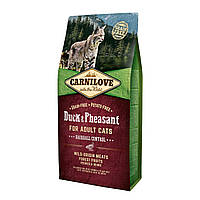 Сухой корм Carnilove Cat Duck & Pheasant Hairball Control 6 кг с уткой и фазаном для выведения комков шерсти