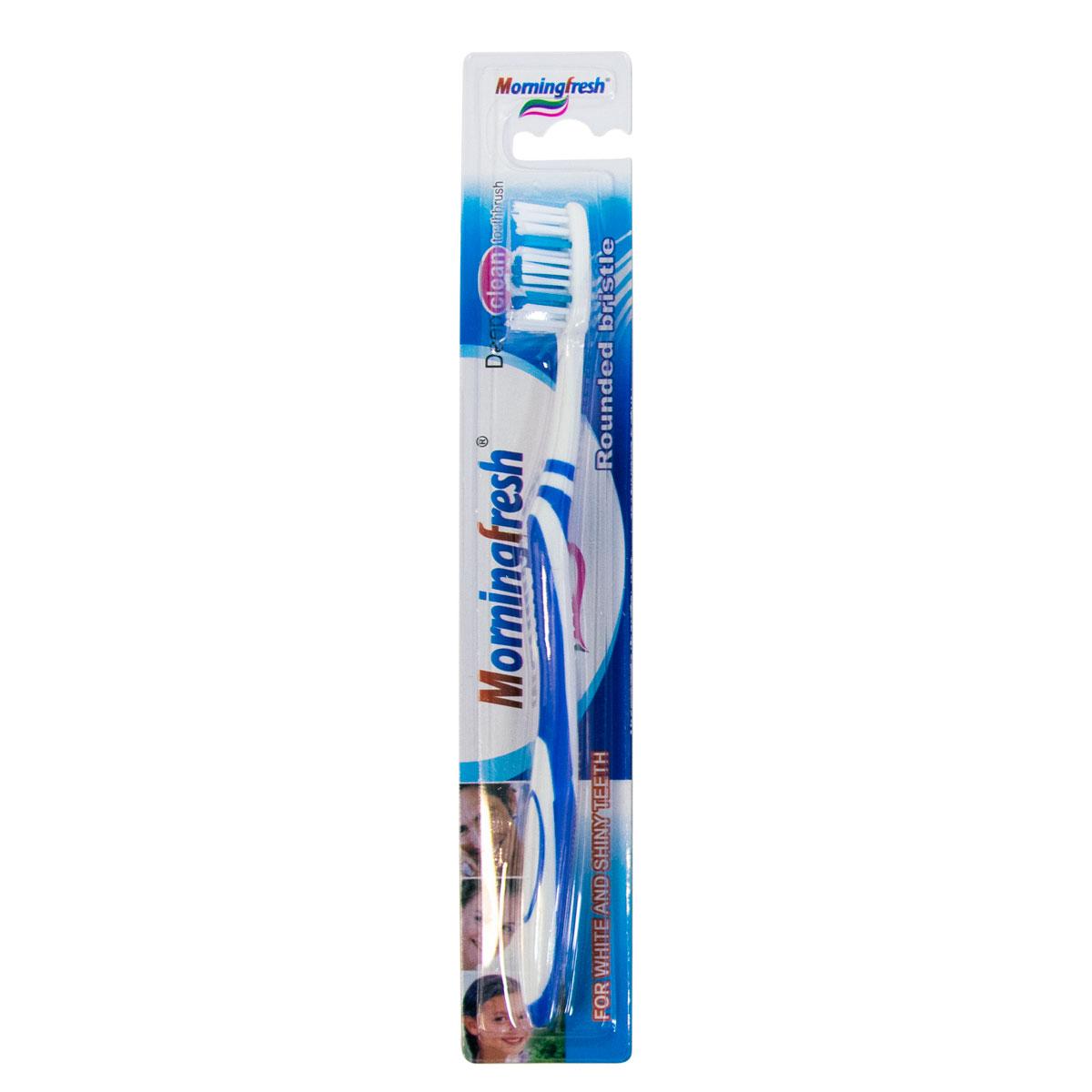Взрослая зубная щетка средней жесткости MorningFresh Синяя, механическая зубная щетка (щітка для зубів) (ST) - фото 4 - id-p1760810306