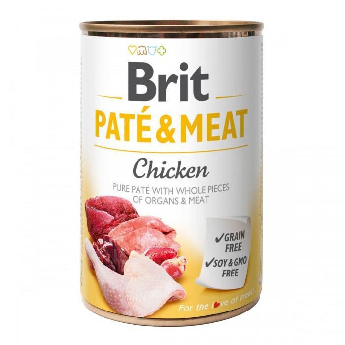Brit Pate & Meat Chicken 0.4 кг вологий корм для собак (курка і яловичина)