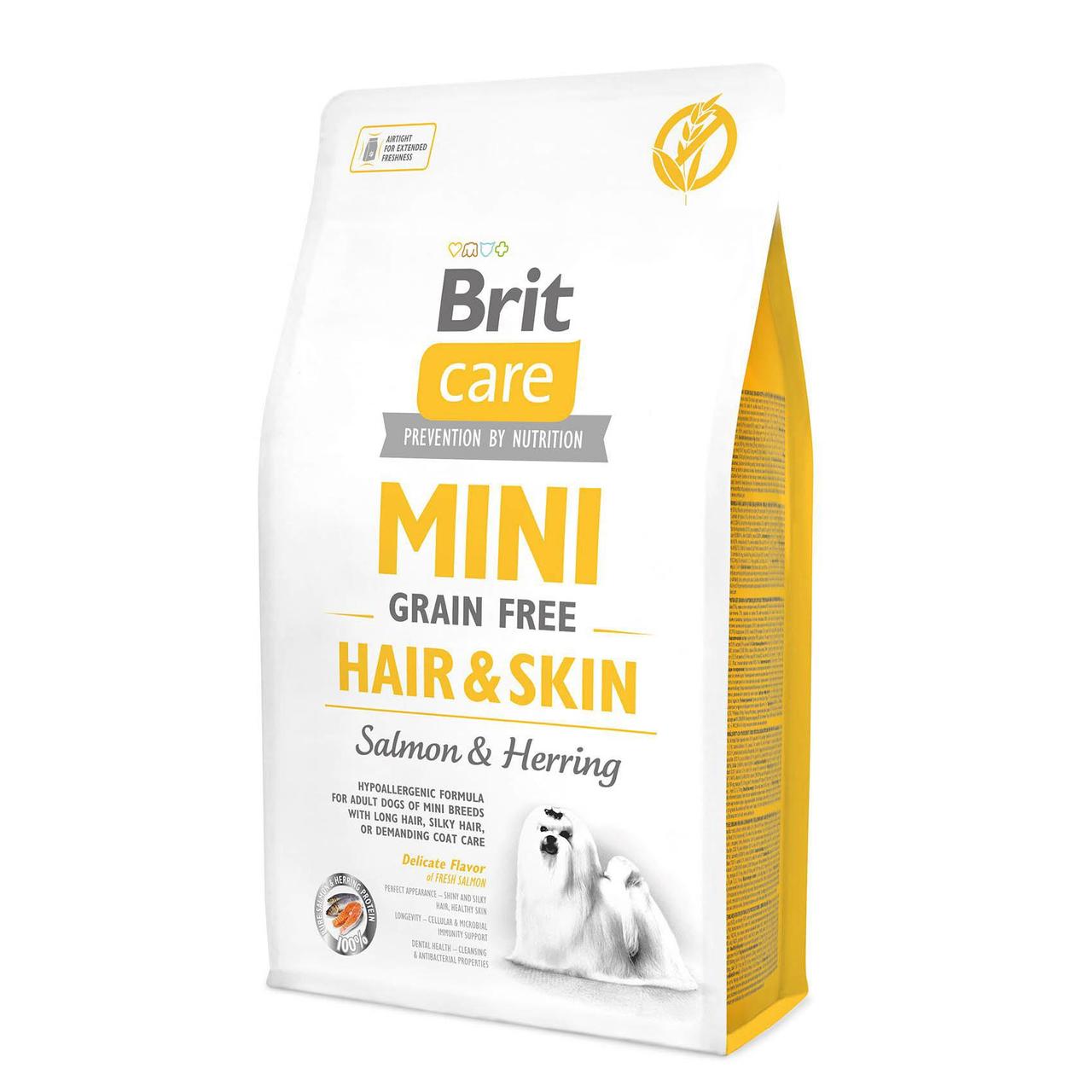 Brit Care GF Mini Hair & Skin 2 кг сухий корм для собак малих порід здорова шкіра і шерсть