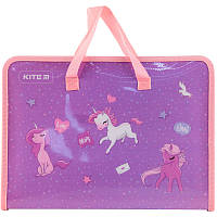 Папка-портфель на блискавці, 1 відділення, A4, Kite Unicorn