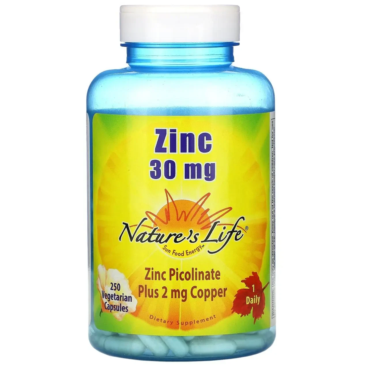 Nature's Life Zinc 30 mg 250 капсул