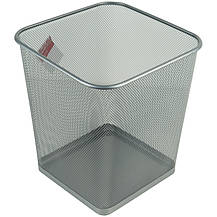 Кошик для паперів квадратна 270x300 мм метал., срібляста, фото 5