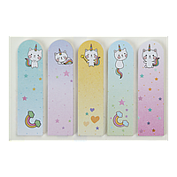 Закладки паперові CATYCORN з клейким шаром 44x12 мм 5 диз по 20 л KIDS Line