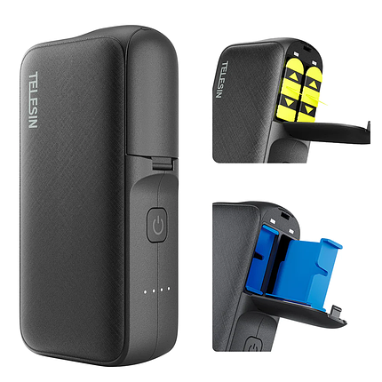 Power Bank Зарядний пристрій TELESIN Charging Box для батареї GoPro 11 / 10 / 9 / 8 / 7, фото 1