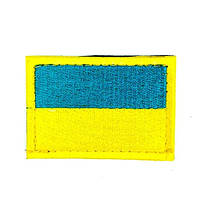 Флаг Украины Шеврон на липучке (LE2400) желто-голубой 7.5 х 5.5см, нашивка на липучке для ВСУ патч