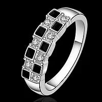 Кольцо женское 17,5- 18,5 розмер кристалл цирконий стерл. серебро 925 кристаллы камни тиффани tiffany
