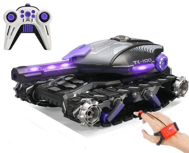 Радіокерований танк на пульті управління стріляє орбізами акумулятор 1000 мАч з керуванням від руки, фото 1