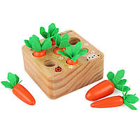 Развивающий детский деревянный набор Монтессори Морковки от Obetty