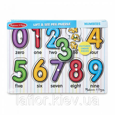 Дерев'яний пазл-вкладиш Melissa&Doug Подивися під число, фото 1