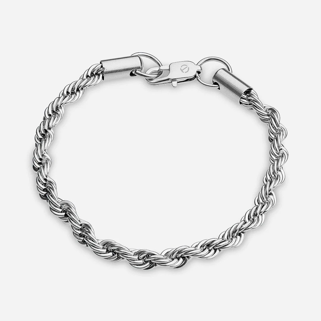 Мужской серебряный браслет металлический, серебряная цепочка цепь на руку, стальной из стали - фото 8 - id-p1760843479