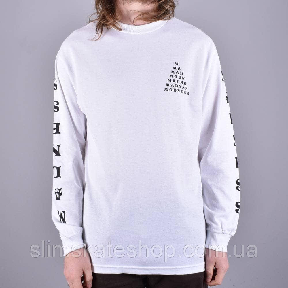Лонгслів Madness Skateboards Trickle Down White Long Sleeve (розмір М)