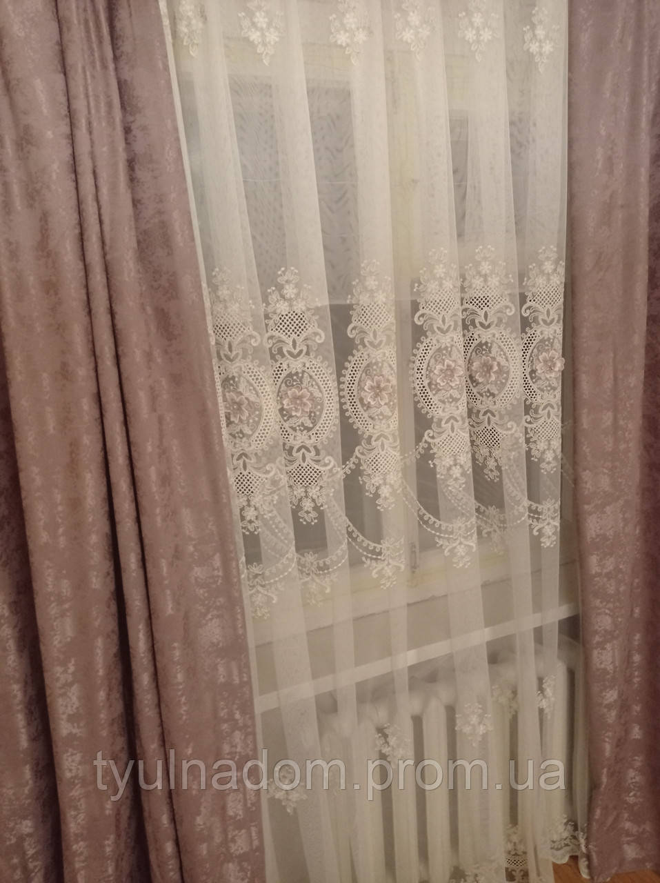Комплект Тюль и Шторы Мраморные Пудра — Купить Недорого на Bigl.ua ...