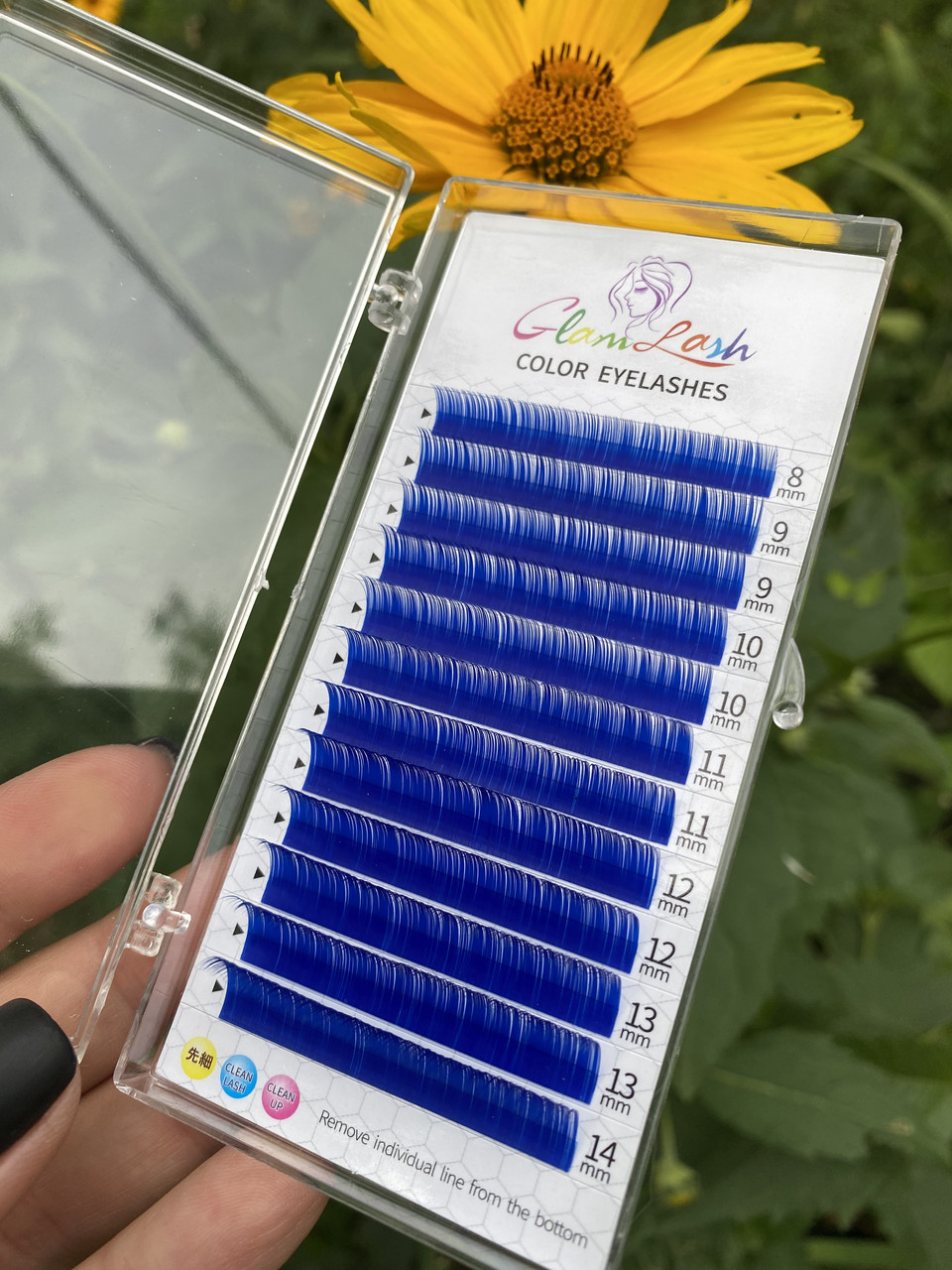 Сині вії мікс Д/0,10 (8-14 мм)